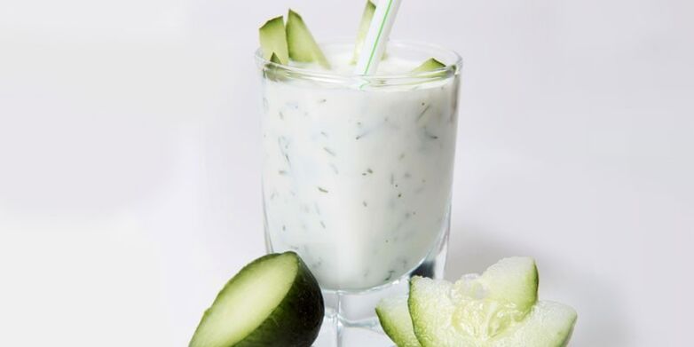 Cucumber kefir cocktail for weight loss